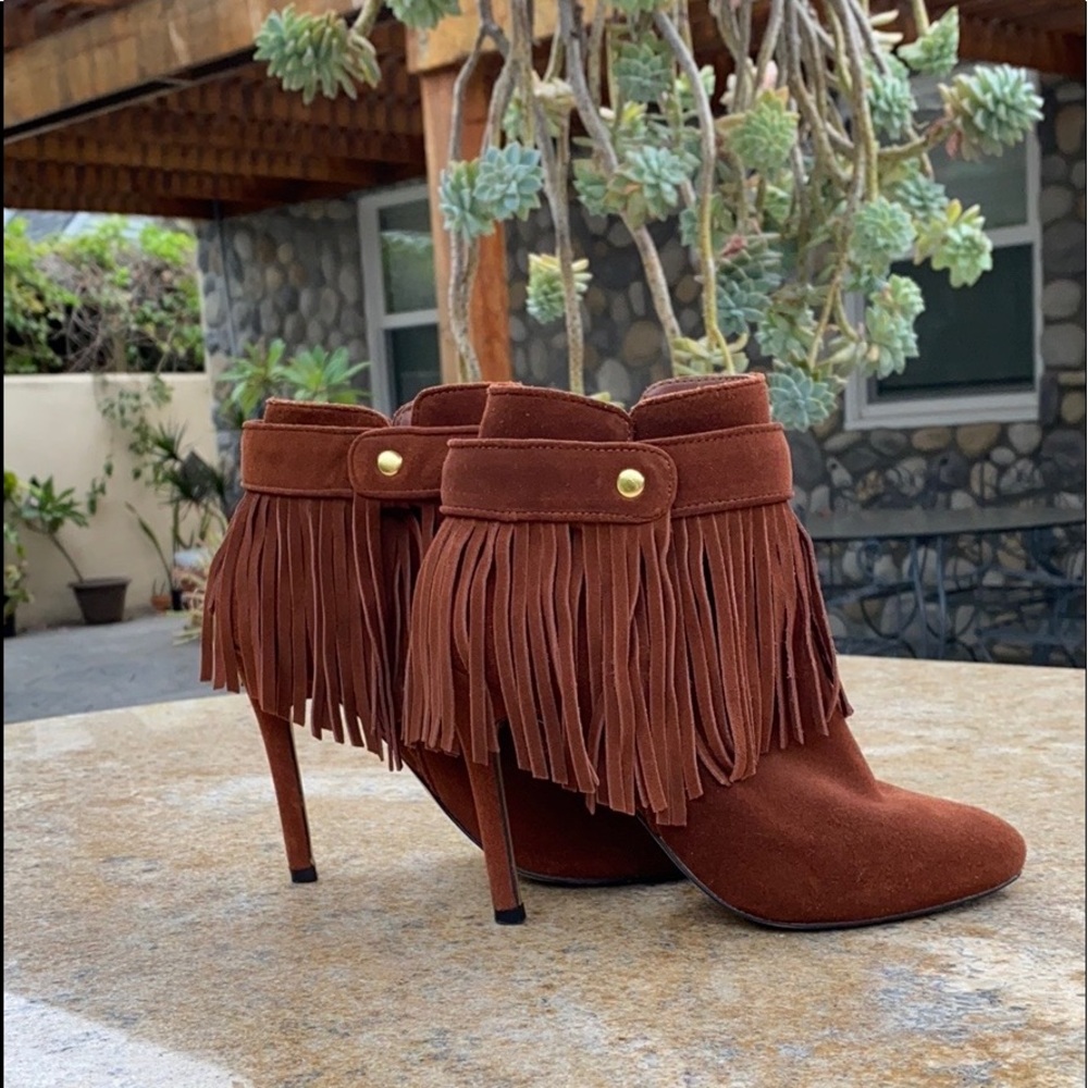 June Ambrose Fringe Ankle Boots